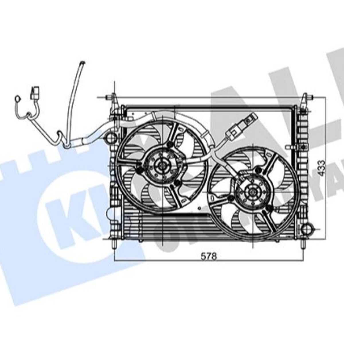 Fiat Strada 1.3 JTD Radyatör Fan Davlumbaz Modül Kale 013602BFD - main