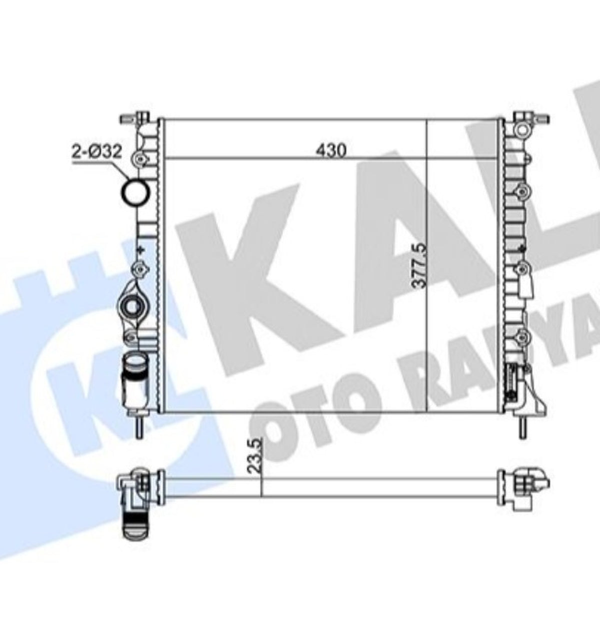 Renault Clio 2 Symbol R19 Su Radyatörü Müşürlü Kale Radyatör 0518222AL - main