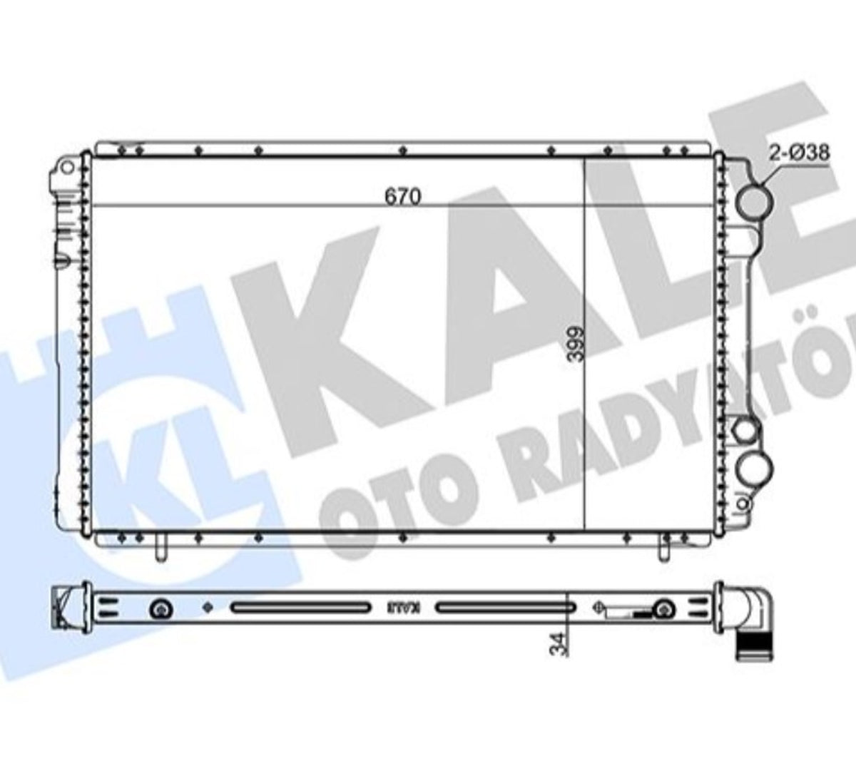 Renault Trafic 1.4 1.7 Su Radyatörü 2 Sıra Kale Radyatör 0522222PA - main