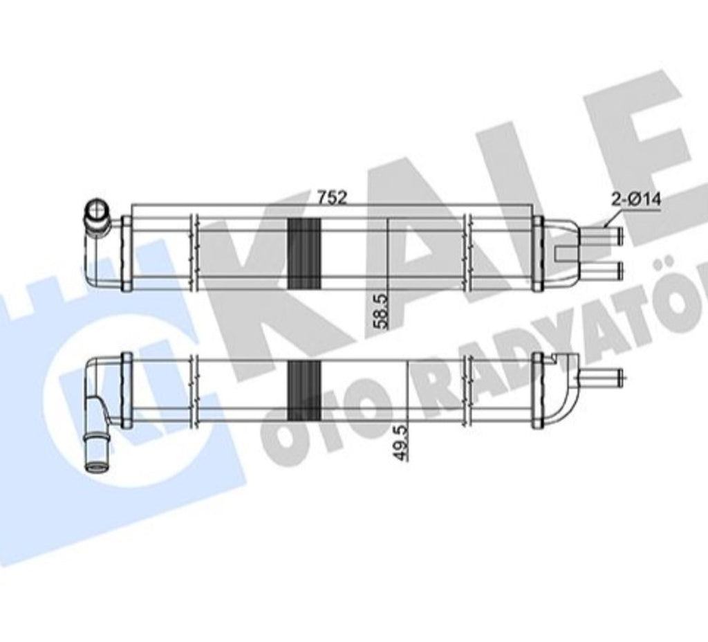 Renault R12 Toros Kalorifer Radyatörü Alüminyum Borulu Kale 0582862AL - main