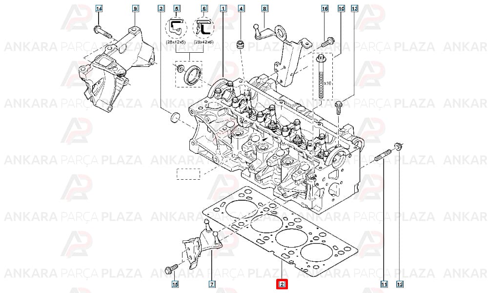 Motor Contası Takım Üst Megane Clio Fluence Scenic 2/Iıı 1.5Dcı K9K 05 > Skt Keçeli Subap Lastikli