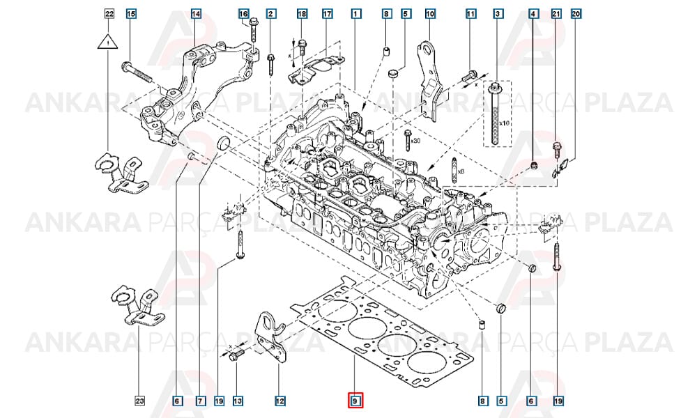 Silindir Kapak Contası Renault Kaleos, Laguna 2.0 Dci 16V M9R