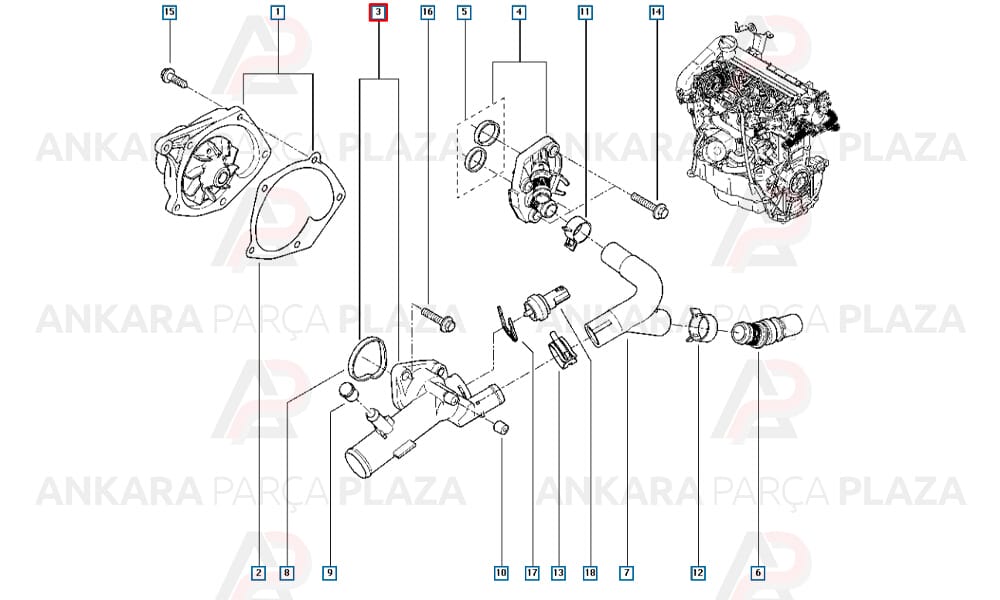 Captur Dokker Kangoo Clio Megane 2 Logan 1.5 Dcı Termostat 89C Vernet