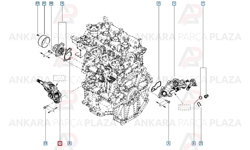 Clio 4 Captur 0.9 Tce Termostat Orijinal 110612563R