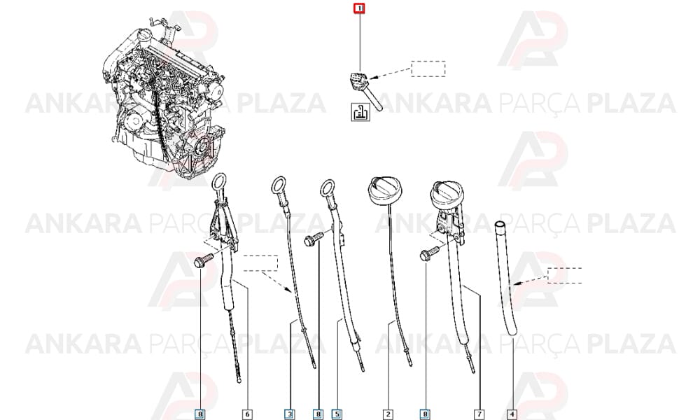 Megane 2, Clio, Fluence, Kangoo 1.5 Yağ Seviye Müşürü Orijinal 111450422R