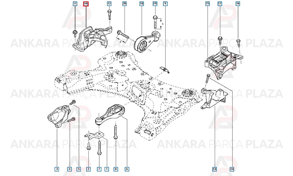 Motor Takozu Kulaği Sağ Megane 3 Hb Faz 2