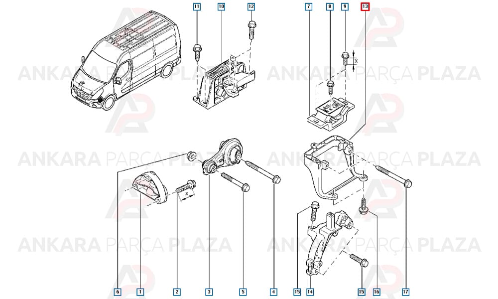 Motor Takozu Bağlanti Kulaği Master 3