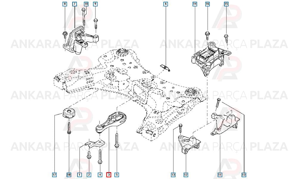 Motor Takozu Arka R : Fluence, Megane 3, Scenic 3 1.5Dcı - 1.6 16V - 2008>