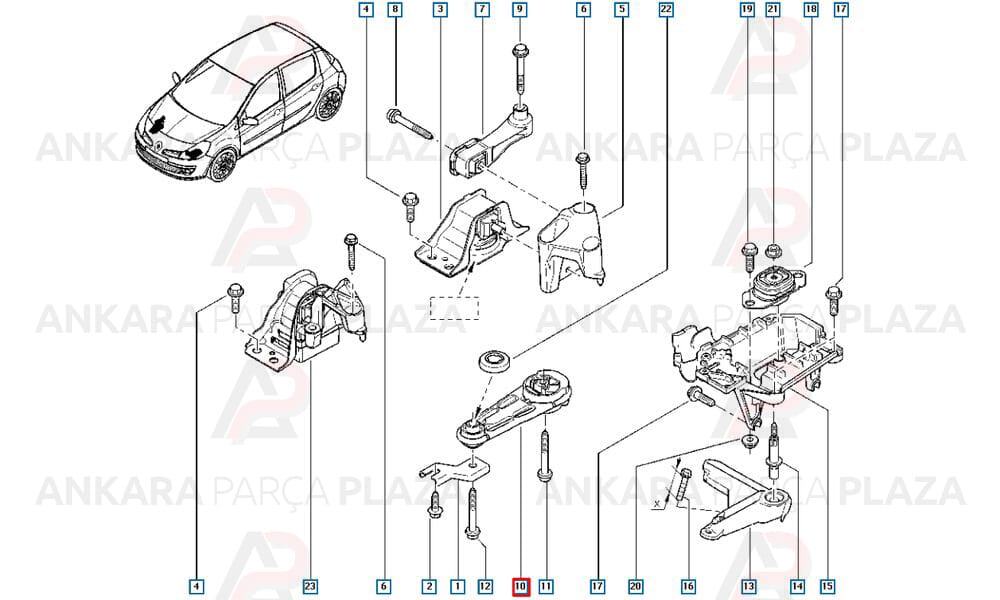 Motor Takozu Arka Logan Sandero Clio 3 Modüs Yeni Kangoo