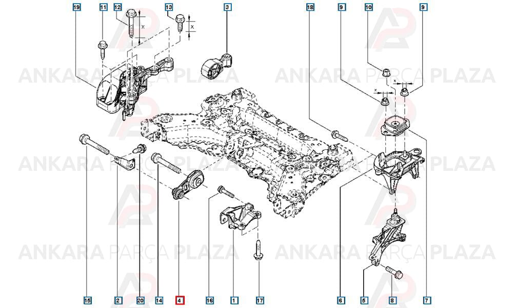 Motor Takozu Arka Kadjar Fluence Koleos Talisman Scenic Megane 4