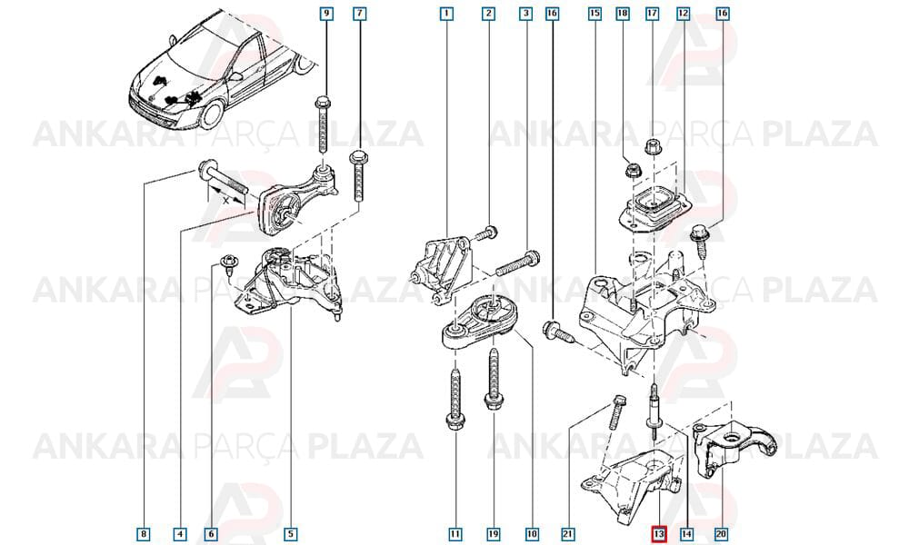 Motor Bağlanti Takozu Ayaği Sportu Laguna 3