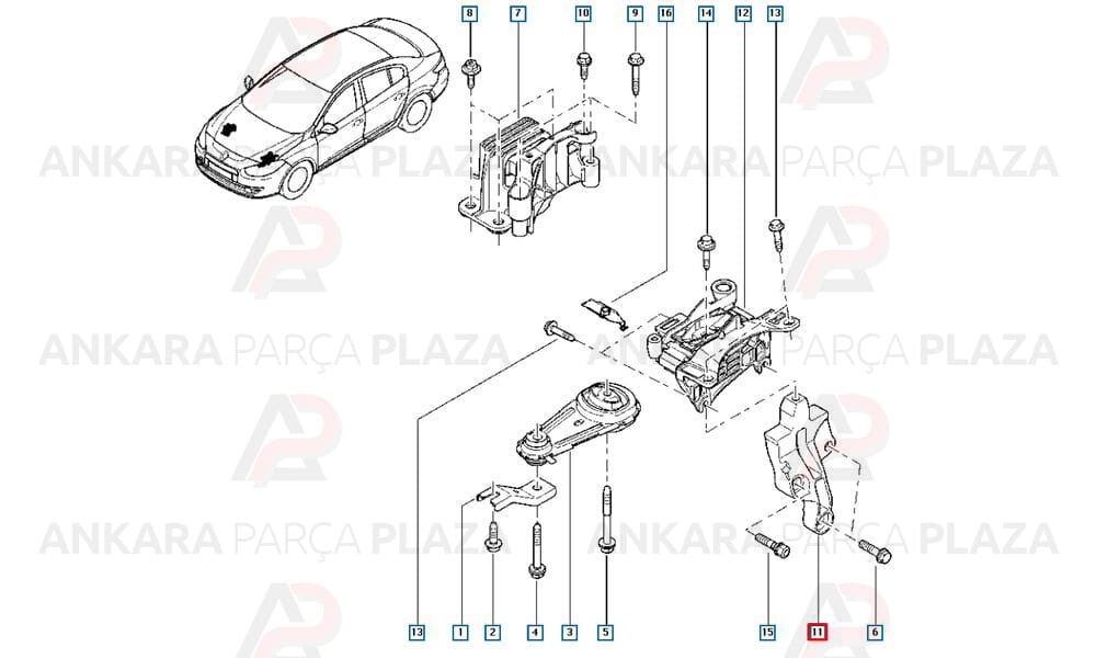 Motor Takozu Şanzıman Kulağı Megane 3 Hatchback 112530013R