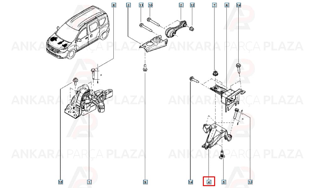 Symbol 13 - 20 Motor Takozu Bağlantı Ayağı Sol 1,5Dcı 112531966