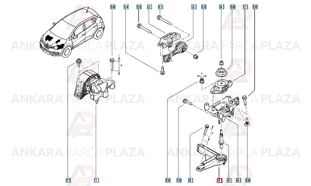 Motor Bağlantı Kulağı Clio 4 Captur Kangoo 3