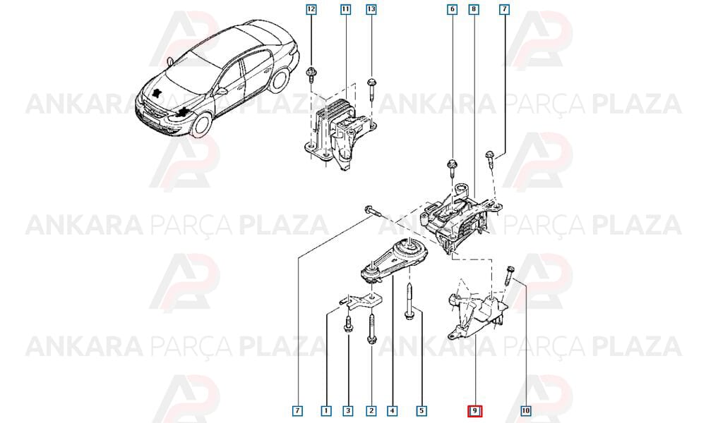 Motor Bağlantı Kulağı Megane 3 Fluence 1.5 Dcı