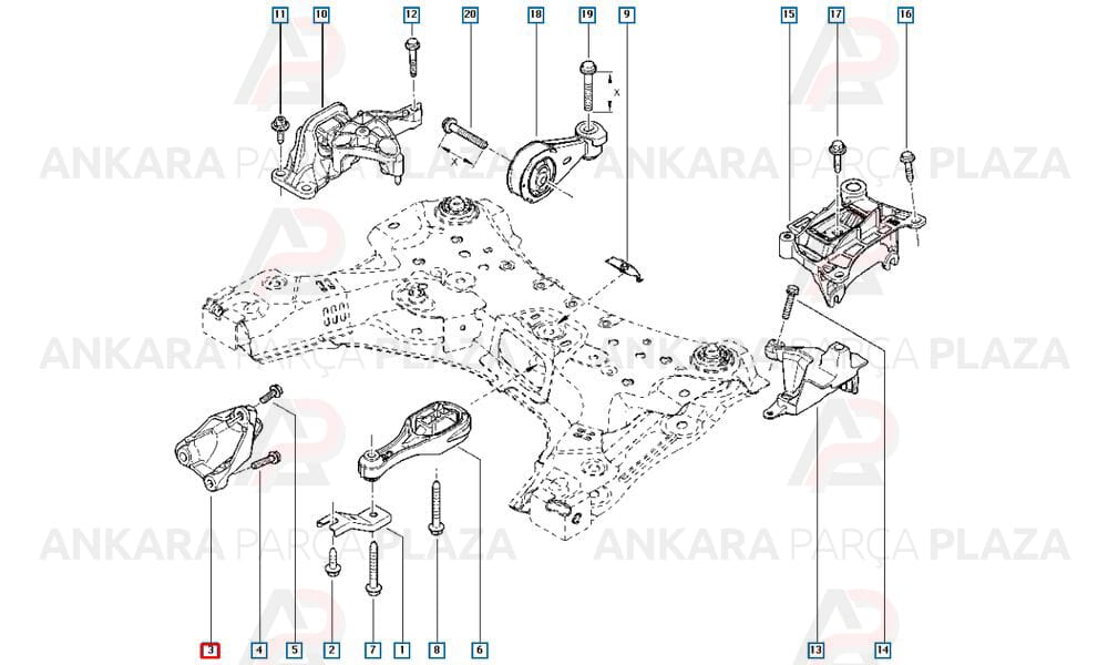 Motor Takozu Kulaği Bağlanti Sportu Megane Kangoo Fluence 6 Vites