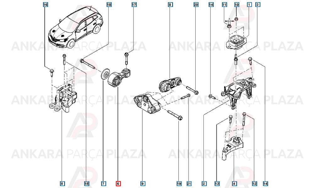 Motor Takozu Arka Kadjar 1.6Dcı Koleos