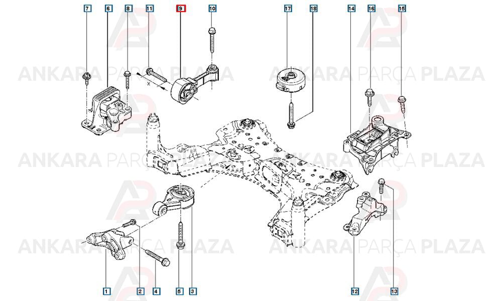 Motor Takozu Arka Megane 3 Grand Scenic 3 2.0