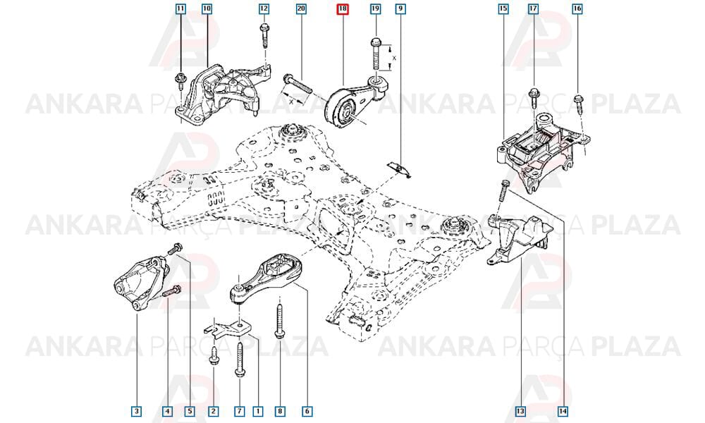Motor Takozu Orta Fluence Megane 3 Scenic 3 6 Vites