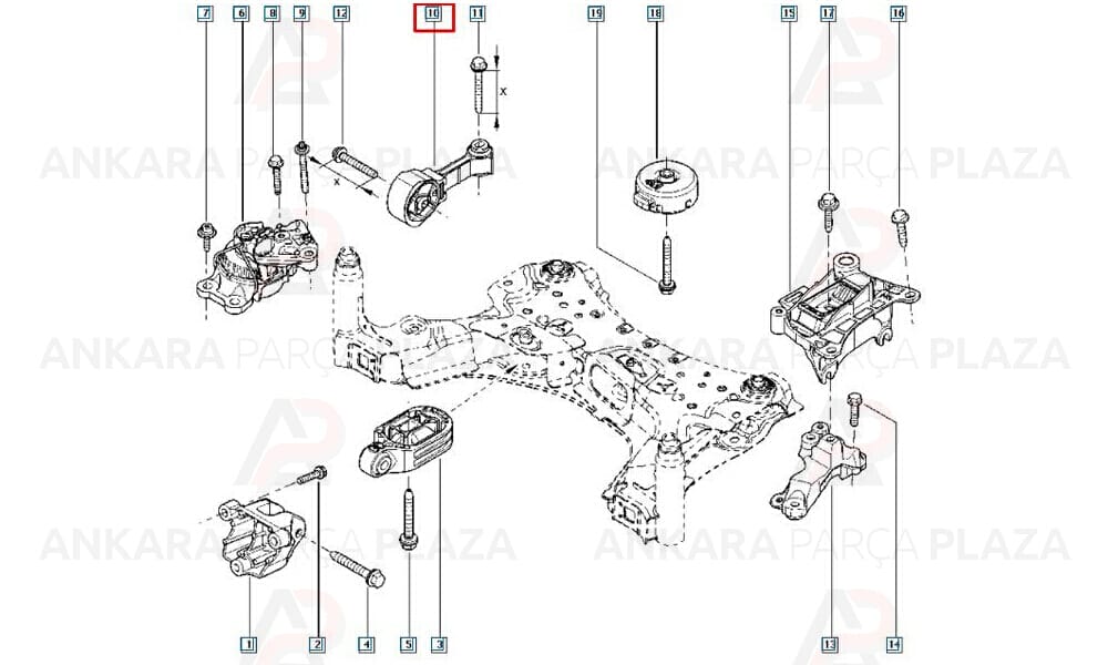 Motor Takozu Sağ Ön Üst Megane 3 Scenic 3 Grandtour 1,9Dcı