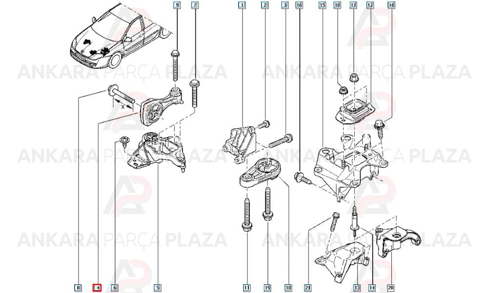 Motor Takozu Laguna 3 Latitude 1.5 Dcı 2.0