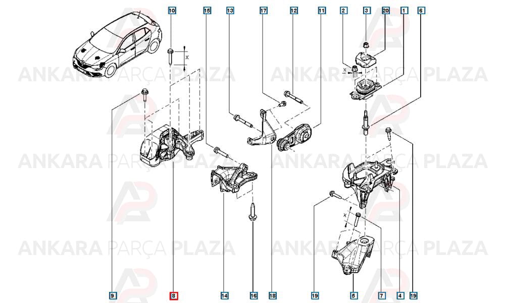 Motor Takozu Megane 4 Scenic 4 Talisman 1.5 Dcı 110 Hp