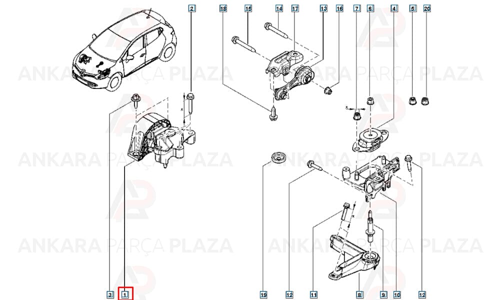Motor Takozu Logan 2 Sandore 2 Clio 4 Captur 0.9 Tüm Seri