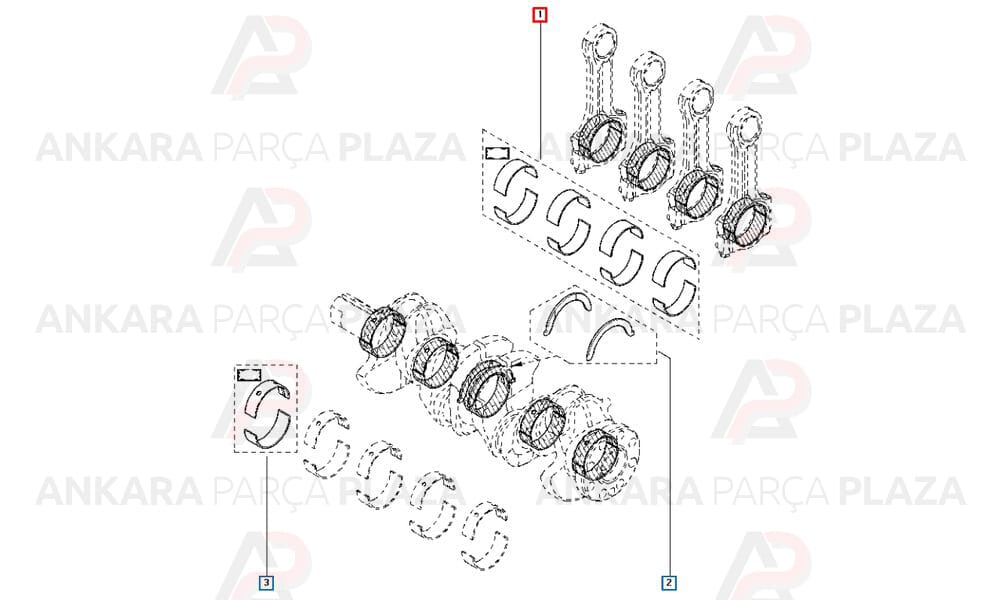 Kol Yatak Takımı Kadjar Talisman Trafic 3 1.6 Dci Dizel R9M 121507812R