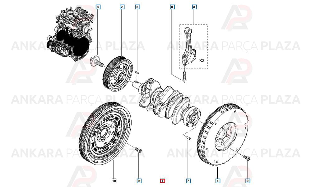 Krank Mili Clio 4 Captur 0.9Tce