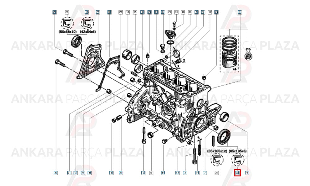 Krank Keçesi Megane Laguna Trafic 1.9 Td 2.0 Turbolu F9Q F4R 122797403R 7703087224
