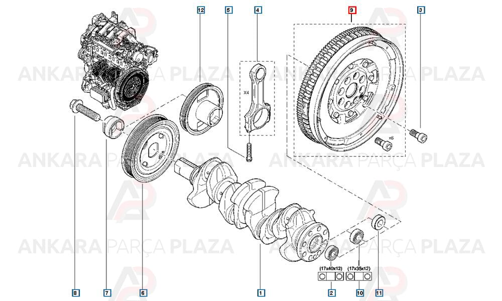 Motor Volani Kadjar Megane 3 1.6 Dizel 123009119R