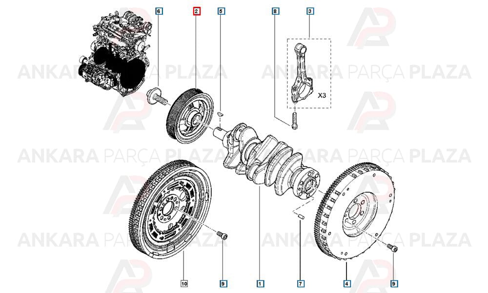 Krank Kasnağı Dacia Sandero Clio 4 0.9 Tce 123038614R