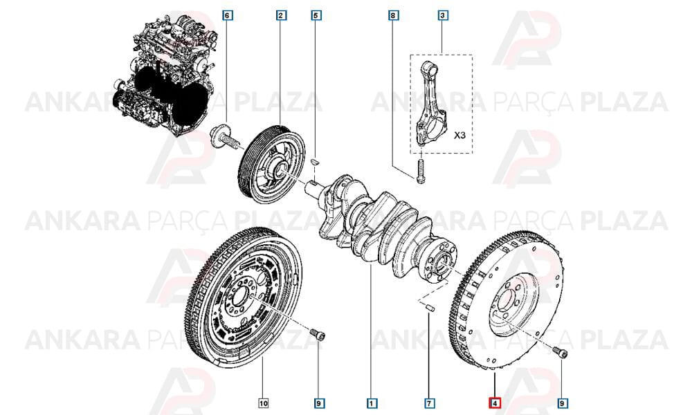 Motor Volani Volant Clio 4 Captur Yeni Sandero 0.9 Tce