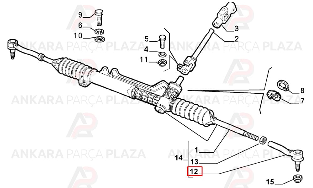 Direksiyon Rot Başı Fiat : Ducato 1994 - 2001