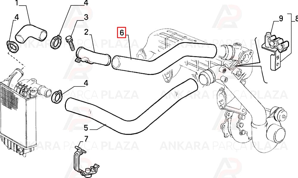 Turbo Hava Emiş Hortumu Fiat : Ducato 2.8 Td