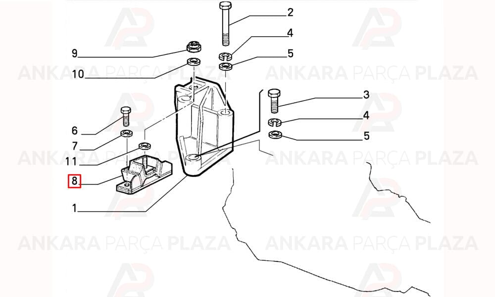 Motor Takozu Sağ Üst Ducato 2,5D 2,8D Dj5/Dj5T/Dj5Ted2,8D 94 03