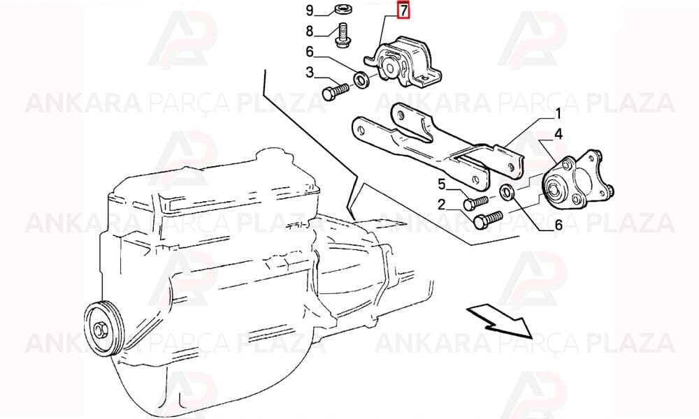 Şanzıman Takozu Arka Sağ Fiat : Ducato 1995 - 2000 Tüm Motor Tipleri