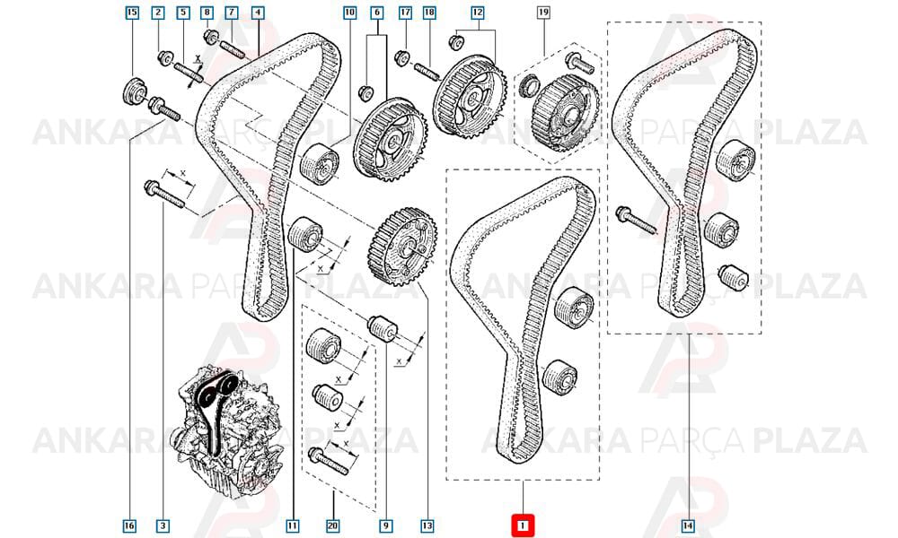 Laguna 2 2.0 16V Triger Kayış Seti Orijinal 130C13130R