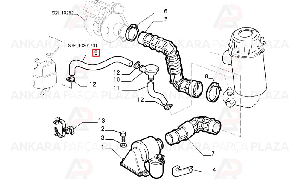 Yağ Buhar Hortumu Fiat : Ducato 2.5D - 2.8D - 2.8Td 97 - 03