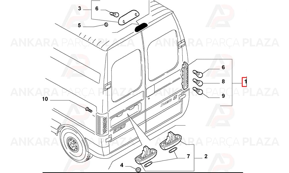 Ducato 2 Stop Lambası Duysuz Sol Kırmızı Beyaz 2003 - 2006 Mars