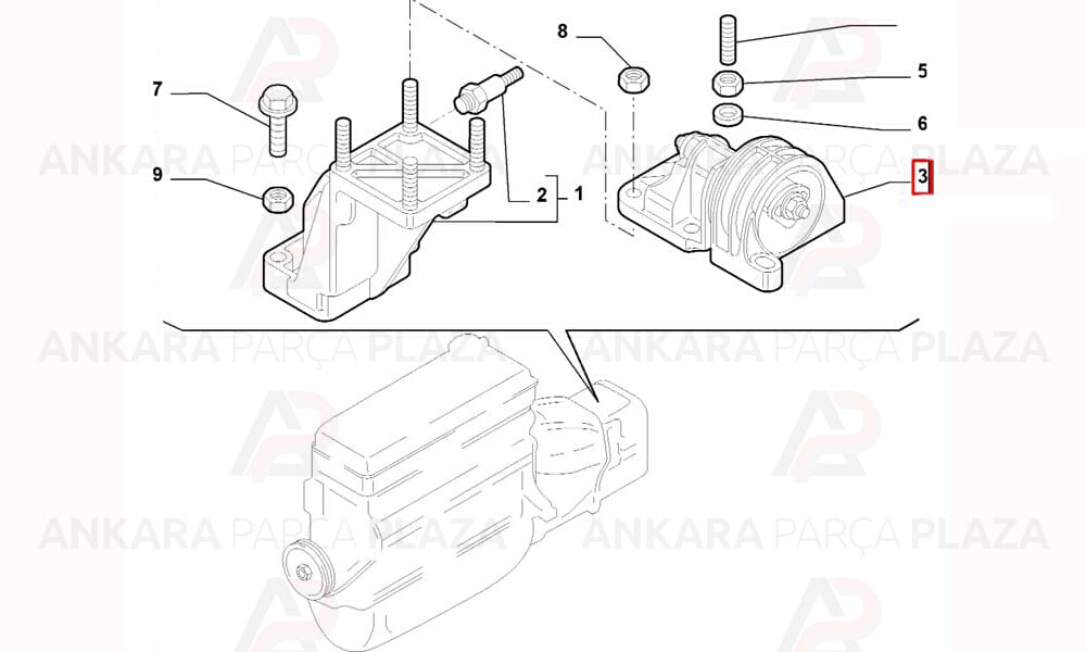 Şanzıman Takozu Komple Sol Fiat : Ducato 2.0 - 2.2Jtd 2001>