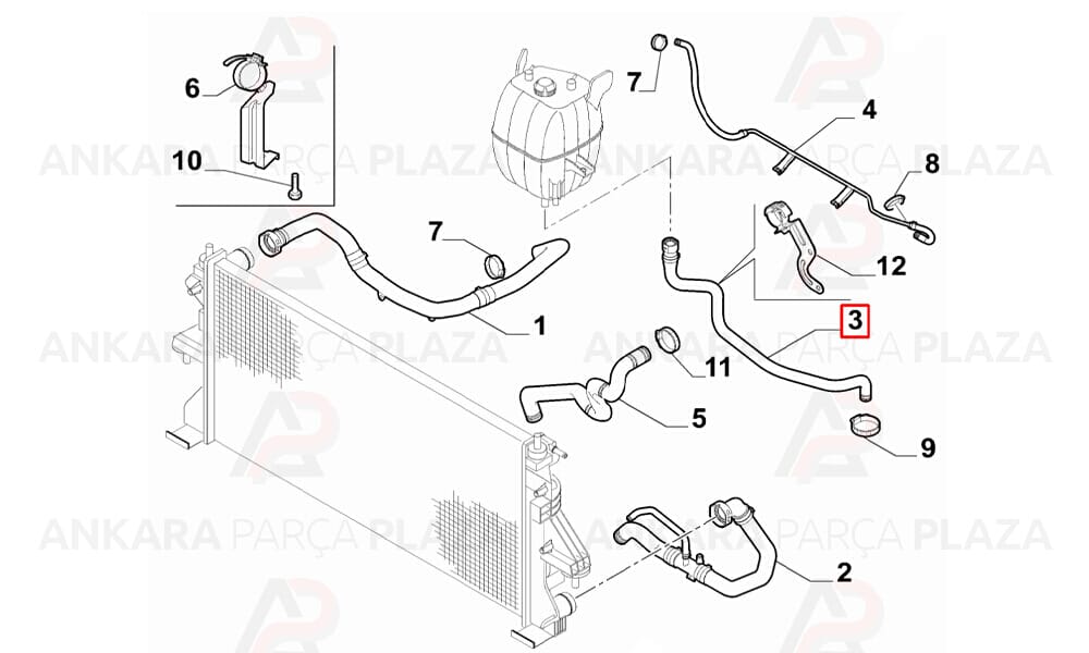 Yedeksu Depo Alt Hortumu Fiat : Ducato 3 2.2 Jtd 110 - 120 Hp