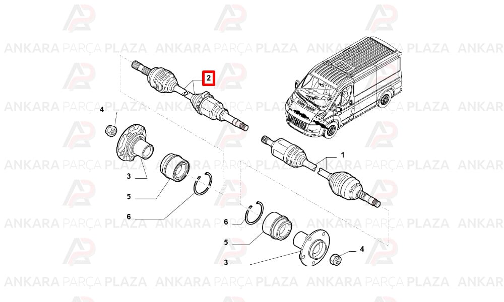 Ön Aks Komple Sağ Ducato 3 2,3Jtd AbsSiz Ölçü : 35X 41X1140