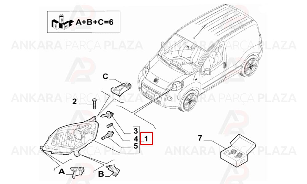 Fiorino 08 - 20 Far Lambası Sol Elektrikli - Motorlu 1353198080