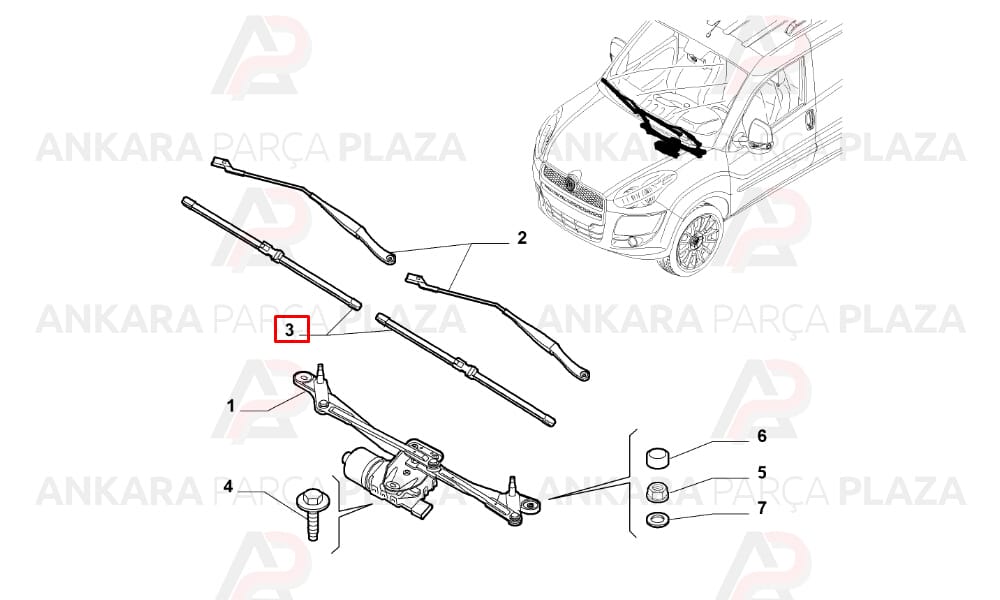 Ön Cam Silecek Takımı Aerotwin 650/475 Mm Fiat : Fiorino