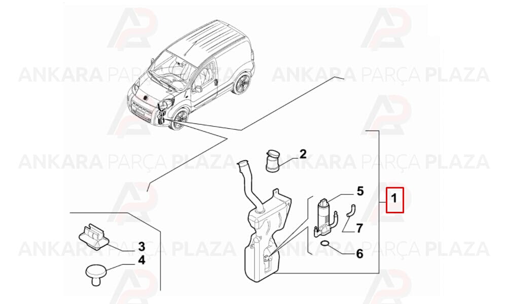 Fiat Fiorino 08 - 20 Ön Cam Su Bidonu - Deposu 1354615080