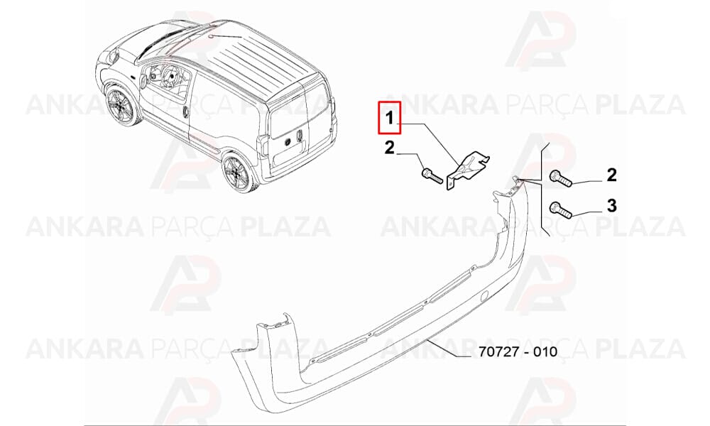 Fiorino Tampon Bağlantı Ayağı Arka Sağ 2008 - 2020 Meydan
