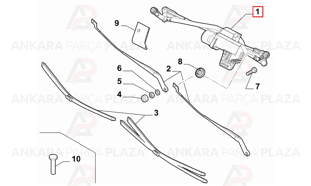 Ducato 3 Ön Cam Silecek Mekanizması Hellux