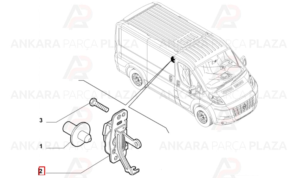 Ducato Kapı Kilit Karşılığı Üst Sağ 2007 - 2014 Meydan