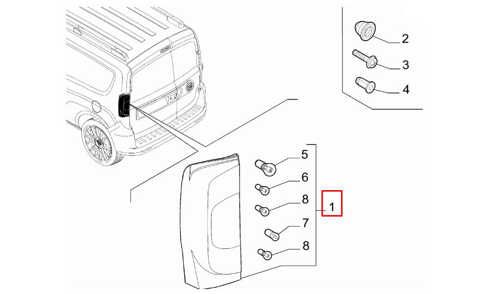 Fiorino Stop Lambası Tek Kapı Sağ 2008 Sonrası Mars